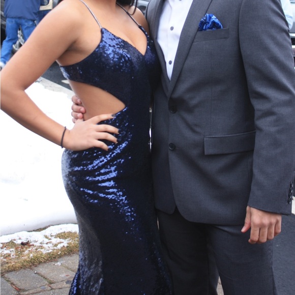 Midnight blue sequins prom dress - Picture 3 of 3